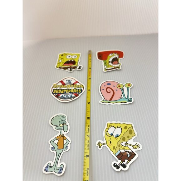 SpongeBob SquarePants 6pc Vinyl Stickers Lot Cartoon Water Bottle Laptop Decals - Picture 4 of 4